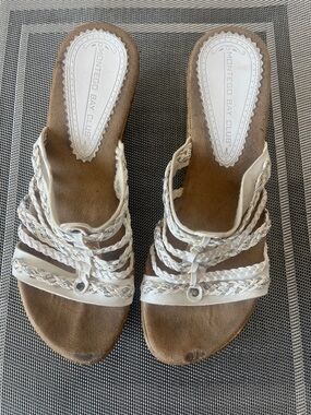 Montego Bay Club Women's White Braided Multi-Strap Slide Sandals